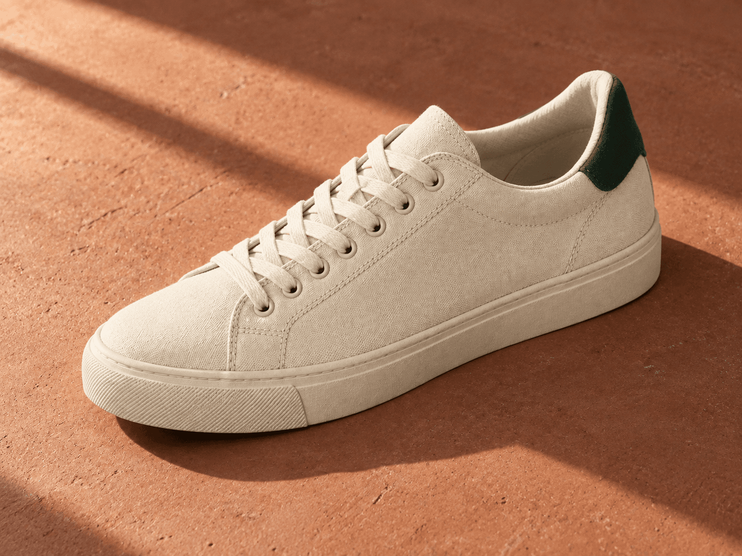Canvas sneaker in directional sunlight